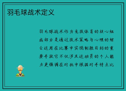 羽毛球战术定义